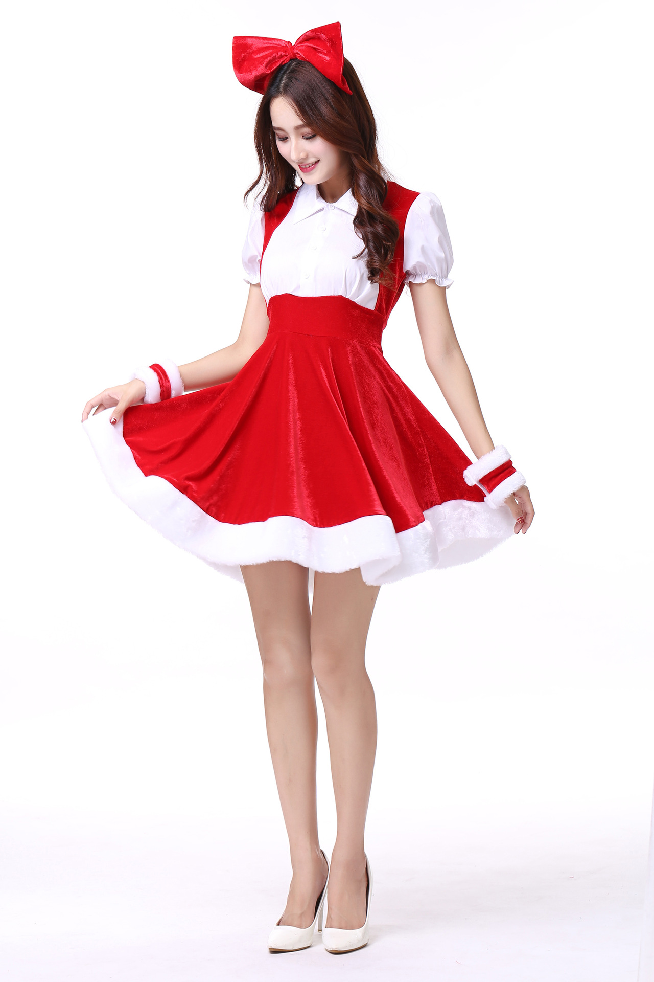 FC148 Christmas Costume Party Sweetheart Miss Halloween Santa Cosplay Dress